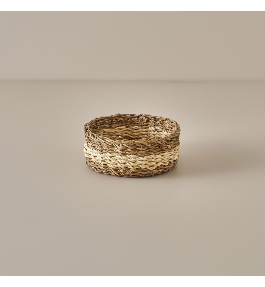 Lucia round wicker basket 22x8 cm - Natural