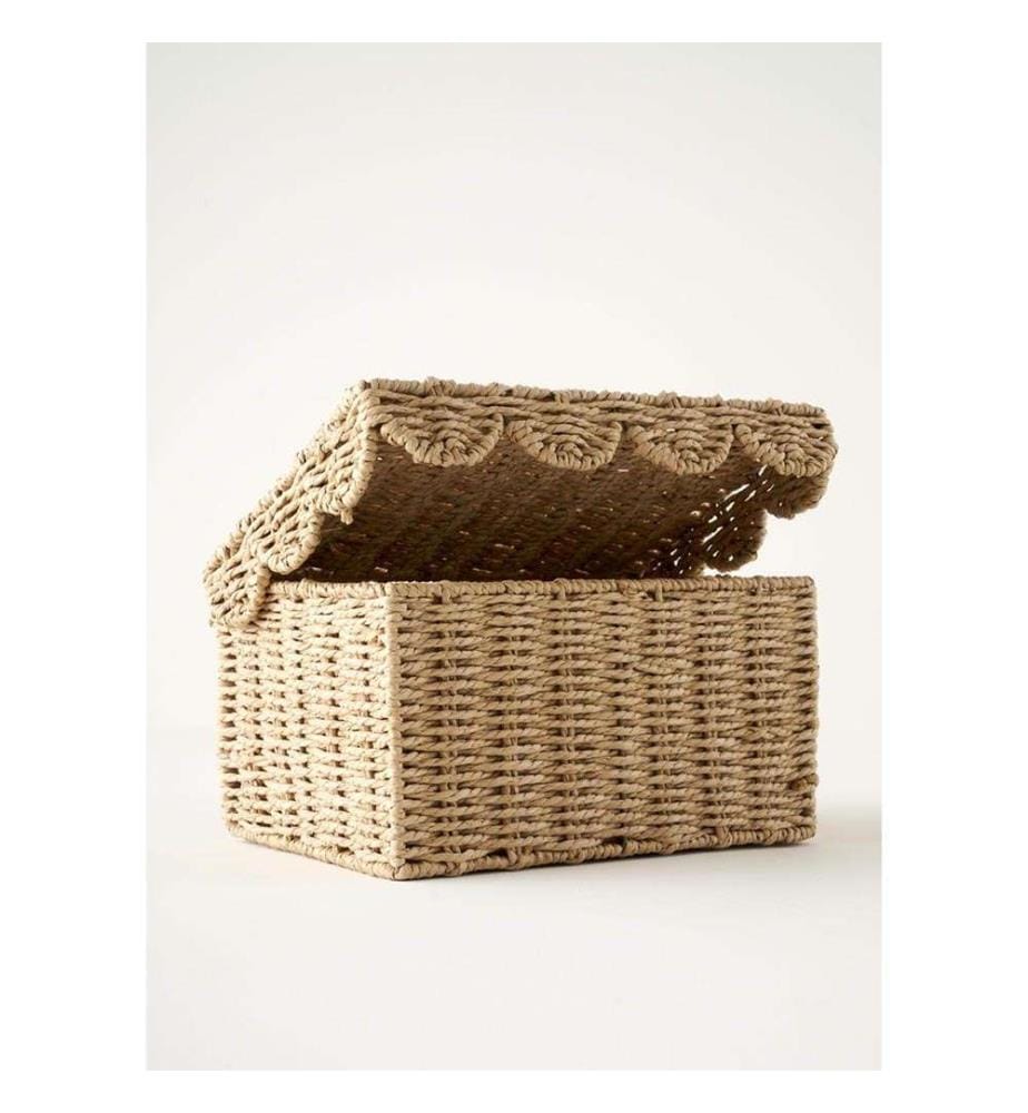 Panier à vagues avec couvercle - Naturel