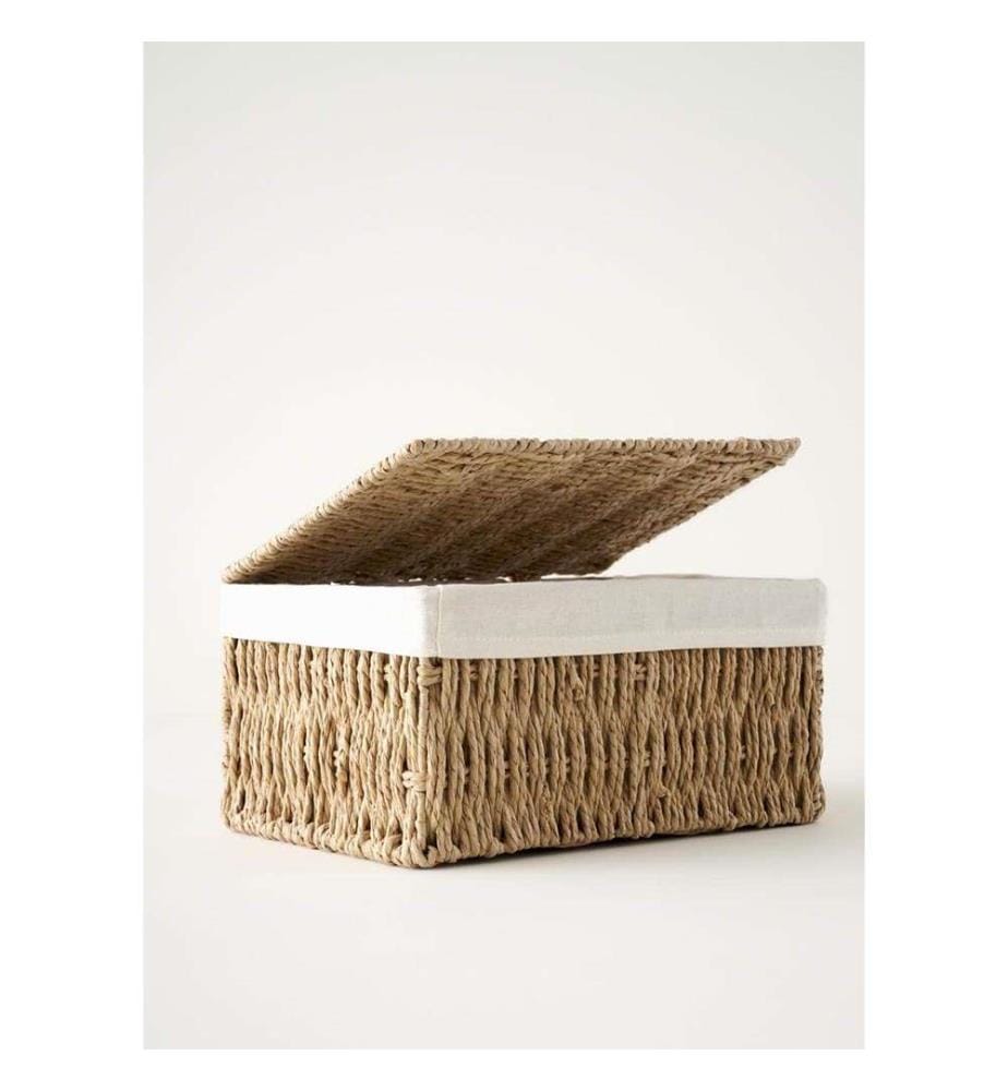 Talie Stoffkorb mit Deckel - Natural
