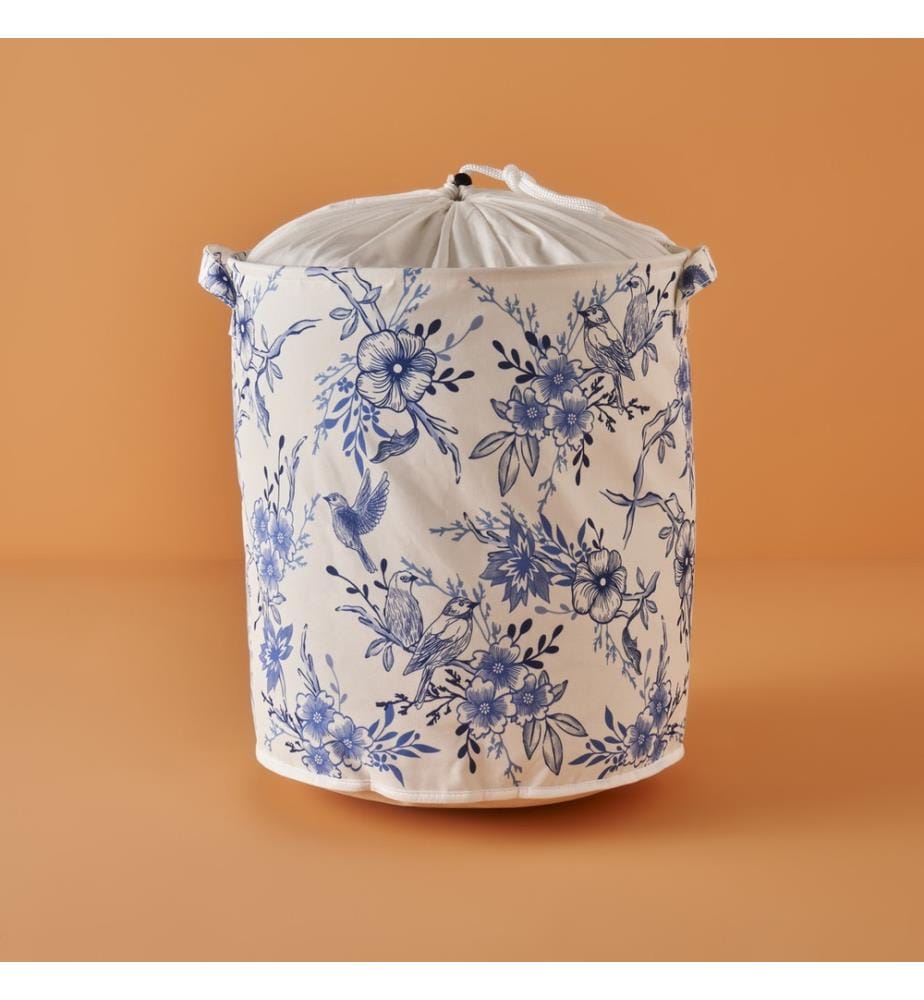 Panier à linge Bleu Blanc 2 pièces 36x40 cm - Bleu