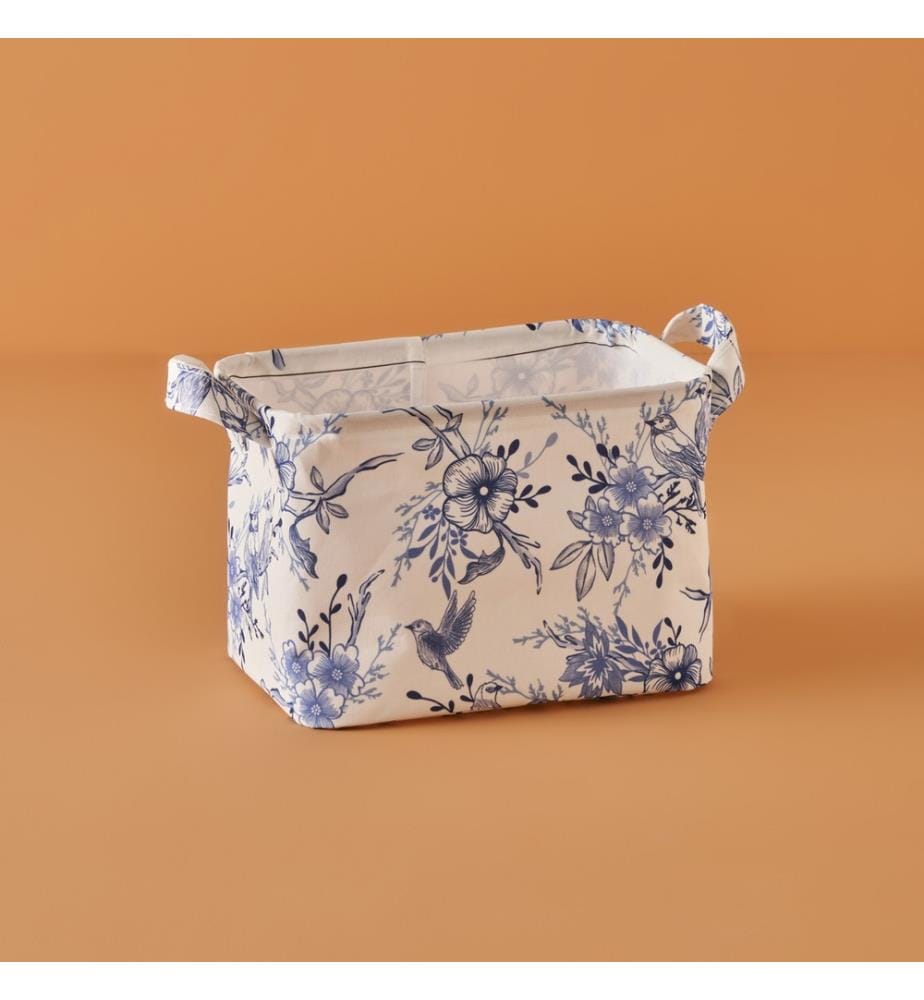 Panier à linge Bleu Blanc 2 pièces 36x40 cm - Bleu