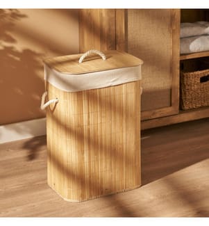 Panier à linge en bambou Fonte 40x30x61 cm - Naturel