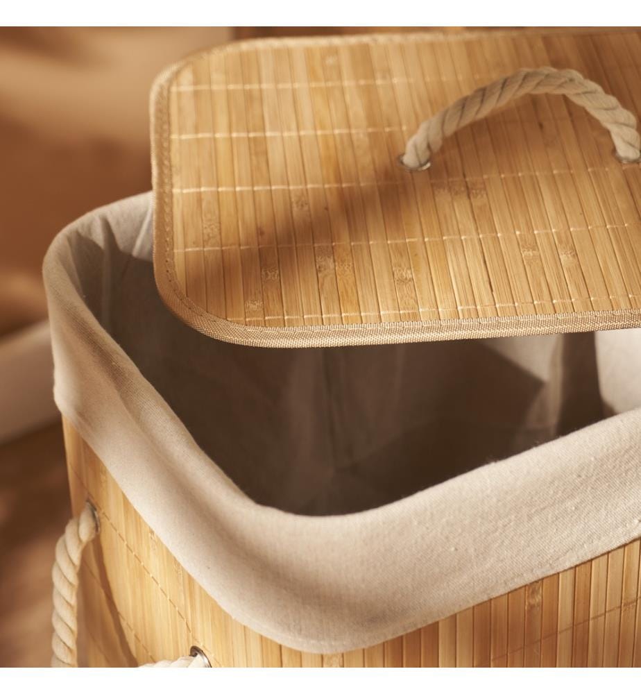 Panier à linge en bambou Fonte 40x30x61 cm - Naturel