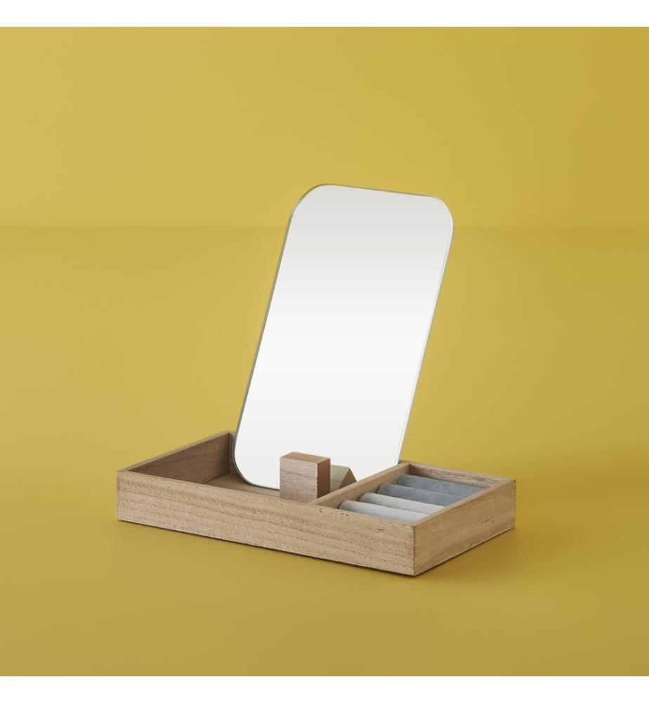 Boîte à bijoux avec miroir Merida 12x17 cm - Bleu