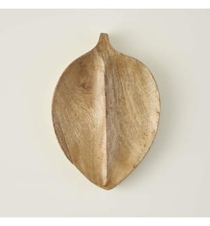 Assiette décorative en forme de feuille - 27x17 cm