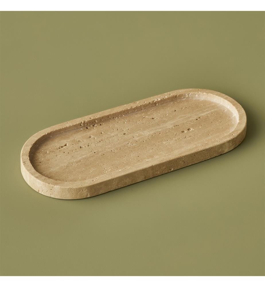 Assiette décorative ovale 12 x 28 cm - Naturel