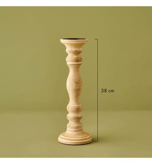 Bougeoir Carli 12x12x38 cm - Naturel