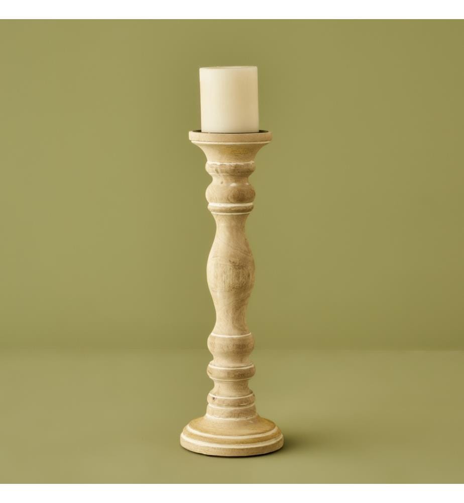 Bougeoir Carli 12x12x38 cm - Naturel