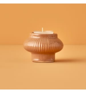 Bougeoir Perla Carreau 8x6 cm - Terracotta
