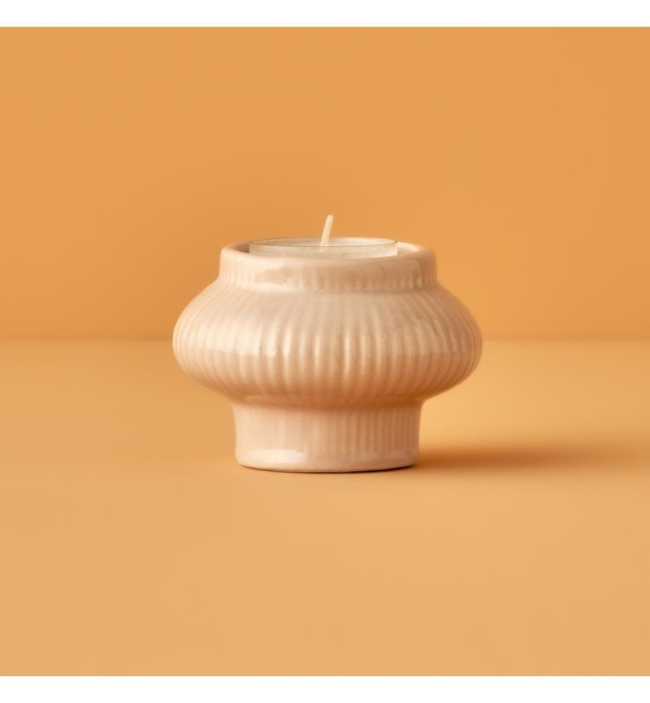 Bougeoir Perla 8x6 cm - Crème