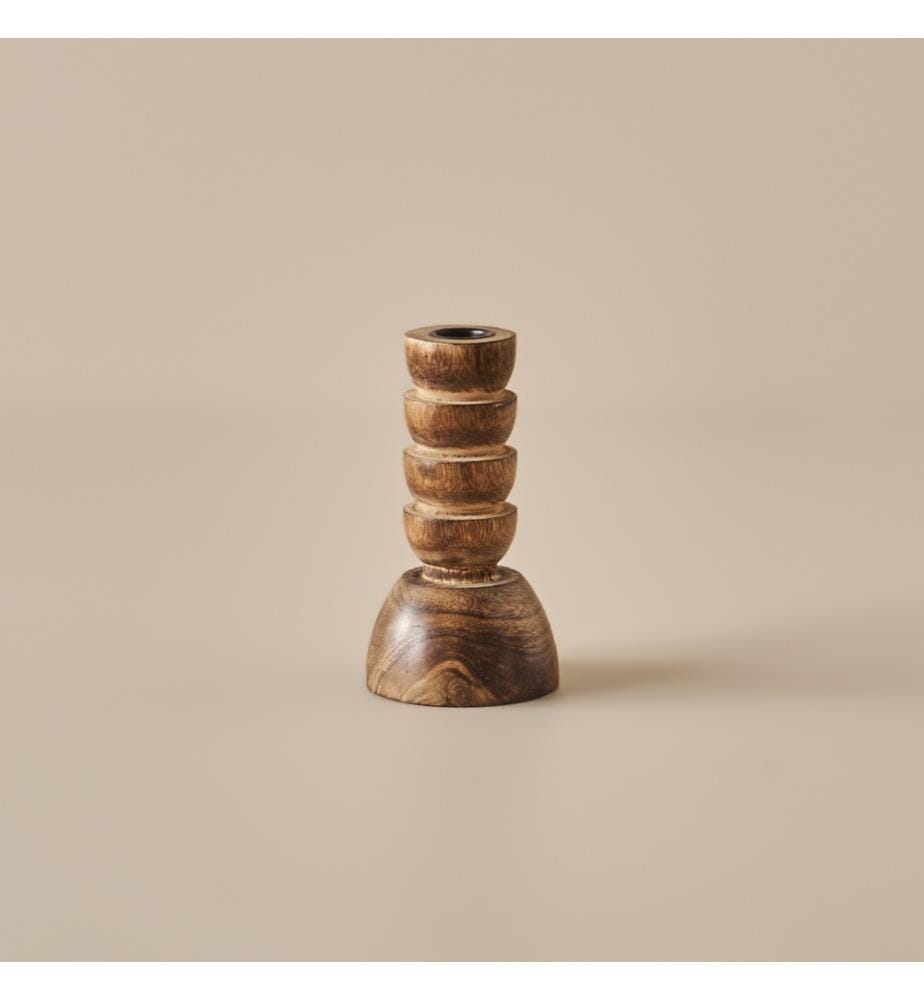 Bougeoir Ricardo 8,5x8,5x15,5 cm - Naturel