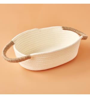 Panier en jute Montana 33x23x9 cm - Blanc
