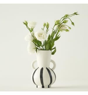 Vase Liora 12x12x18 cm - Noir et blanc