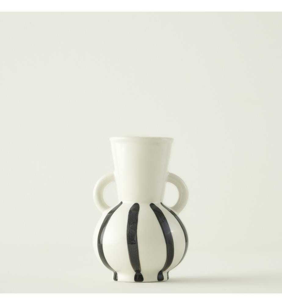 Vase Liora 12x12x18 cm - Noir et blanc