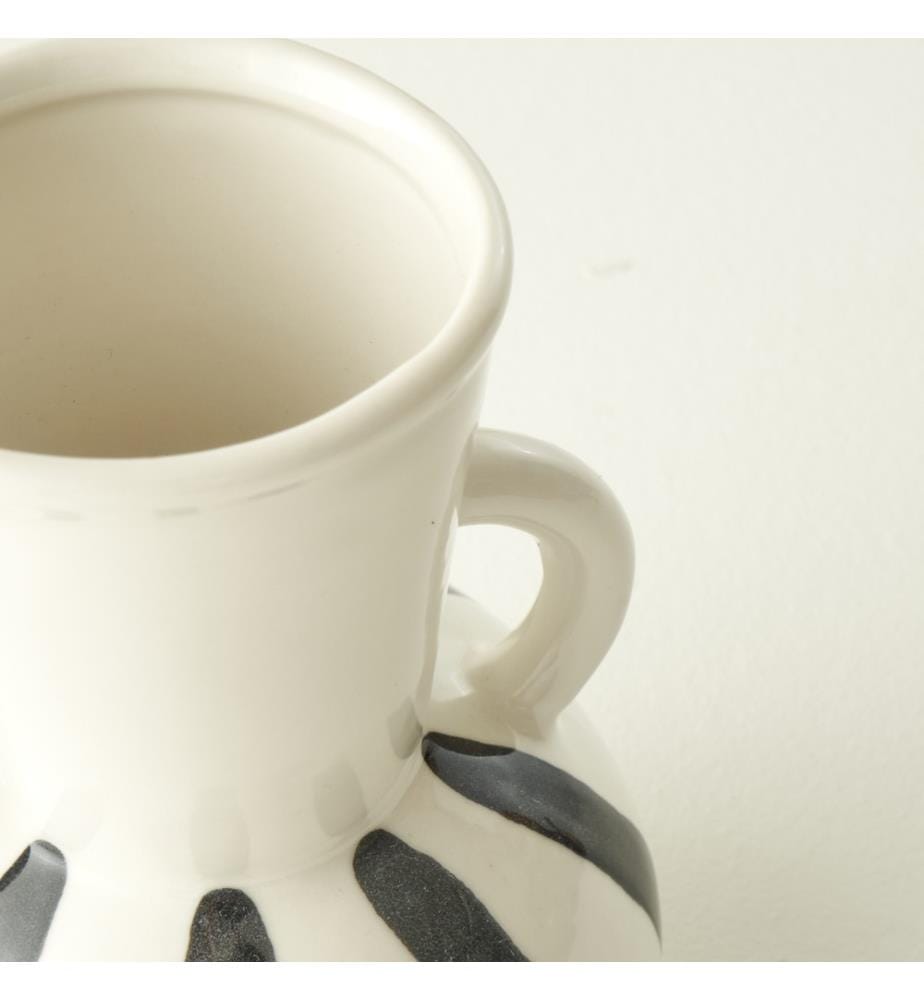 Vase Liora 12x12x18 cm - Noir et blanc