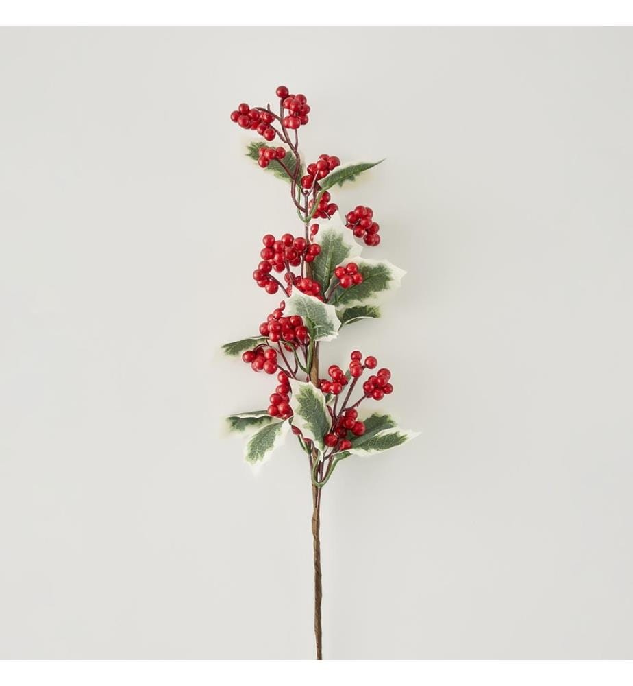 Fleur de branche de Noël 18x7,5x60 cm - Rouge