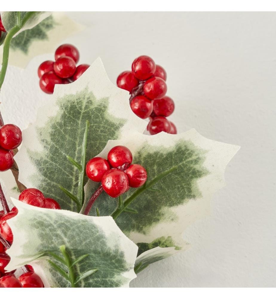 Fleur de branche de Noël 18x7,5x60 cm - Rouge