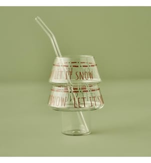 Verre borosilicaté avec paille Jolly Straw 500 cc - Multicolore