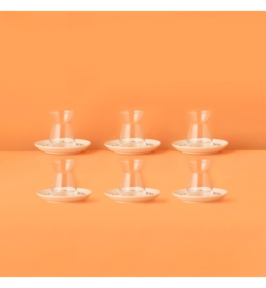 Set de tasses à thé MottoX 6 pièces 132 cc - Blanc