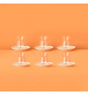Set de tasses à thé MottoX 6 pièces 132 cc - Blanc
