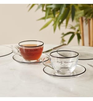 Set de tasses à thé Daily Reminder 2 pièces 240 cc - Noir