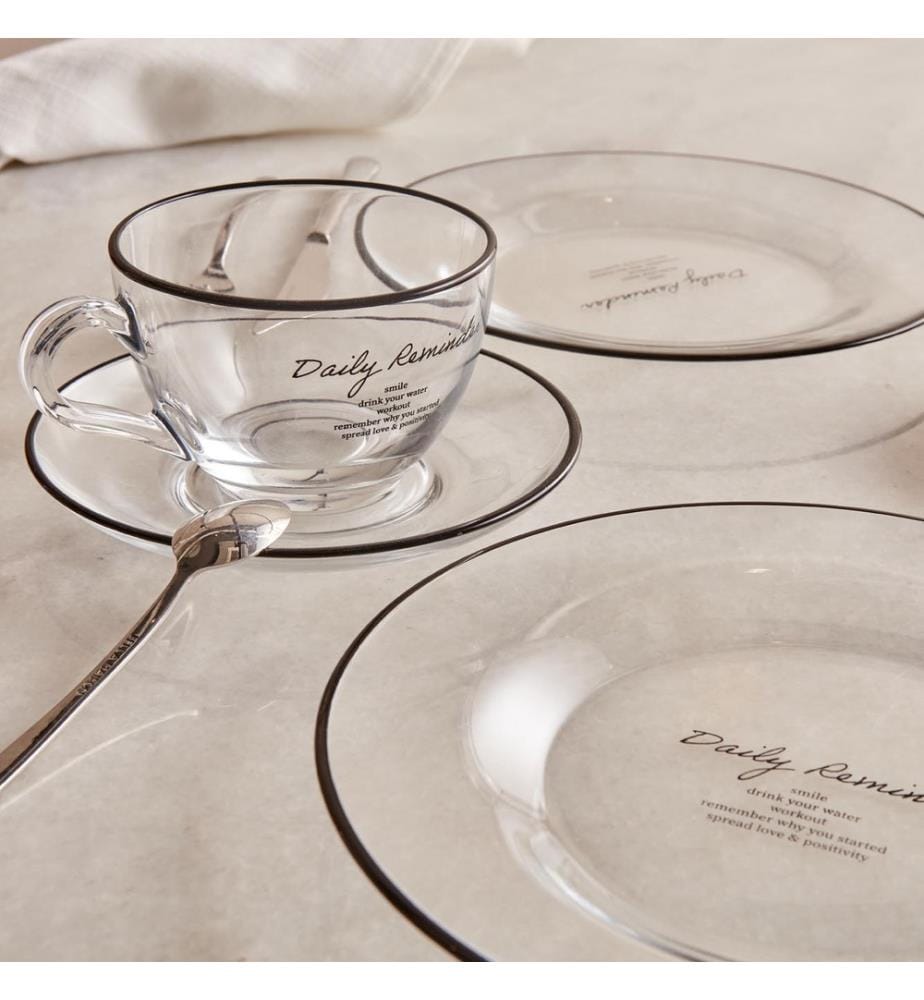 Set de tasses à thé Daily Reminder 2 pièces 240 cc - Noir