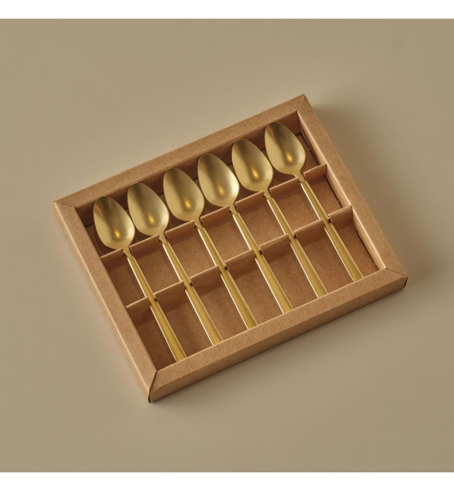 Set de cuillères à café Premium 6 pièces 11 cm - Or