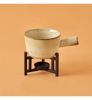 Service à fondue Glacier 29x19x15 cm - Beige
