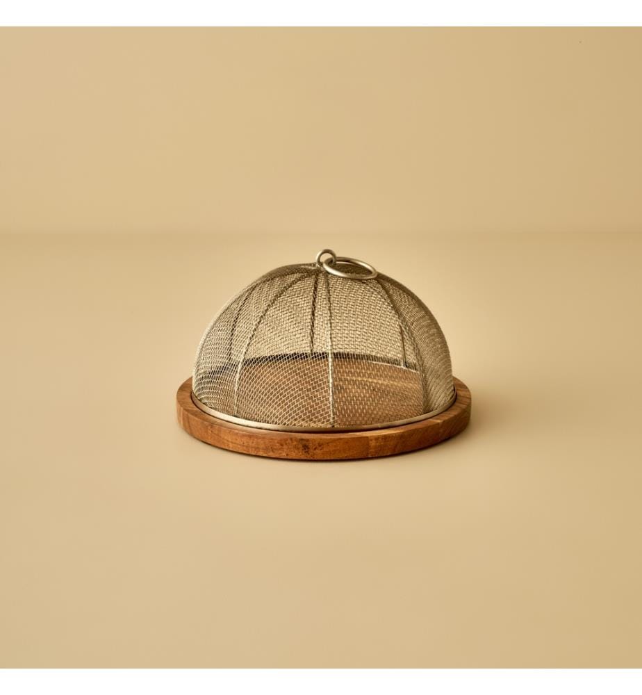 Spark cake stand with bell 23x14.5 cm - Natural