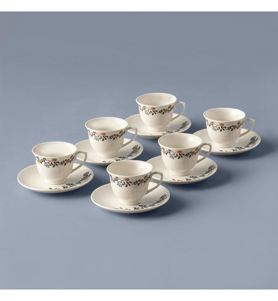 Coffret tasses à café porcelaine 90 ml - Bleu
