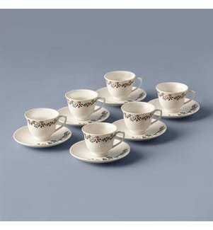 Coffret tasses à café porcelaine 90 ml - Bleu