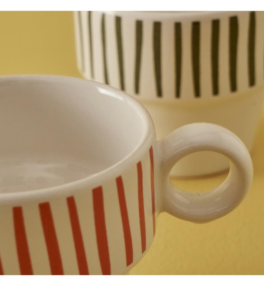 Stripe 2-piece espresso cup set 105 cc - Multicolor