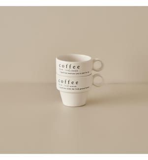 Set de tasses espresso Coffeeaholic 2 pièces 105 cc - Noir