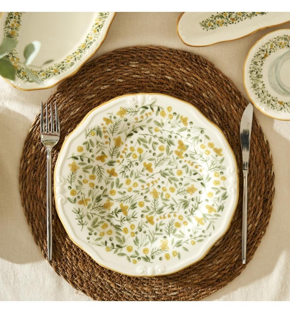 Ensemble de petit déjeuner 26 pièces Loren - Jaune