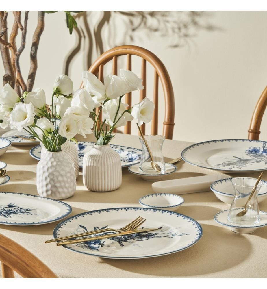 Bleu Blanc 26 Piece Breakfast Set - Blue