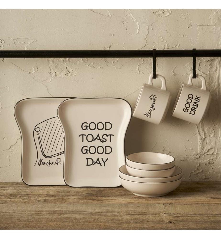 Toast 8-piece breakfast set - Black