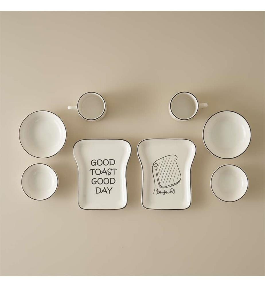 Toast 8-piece breakfast set - Black