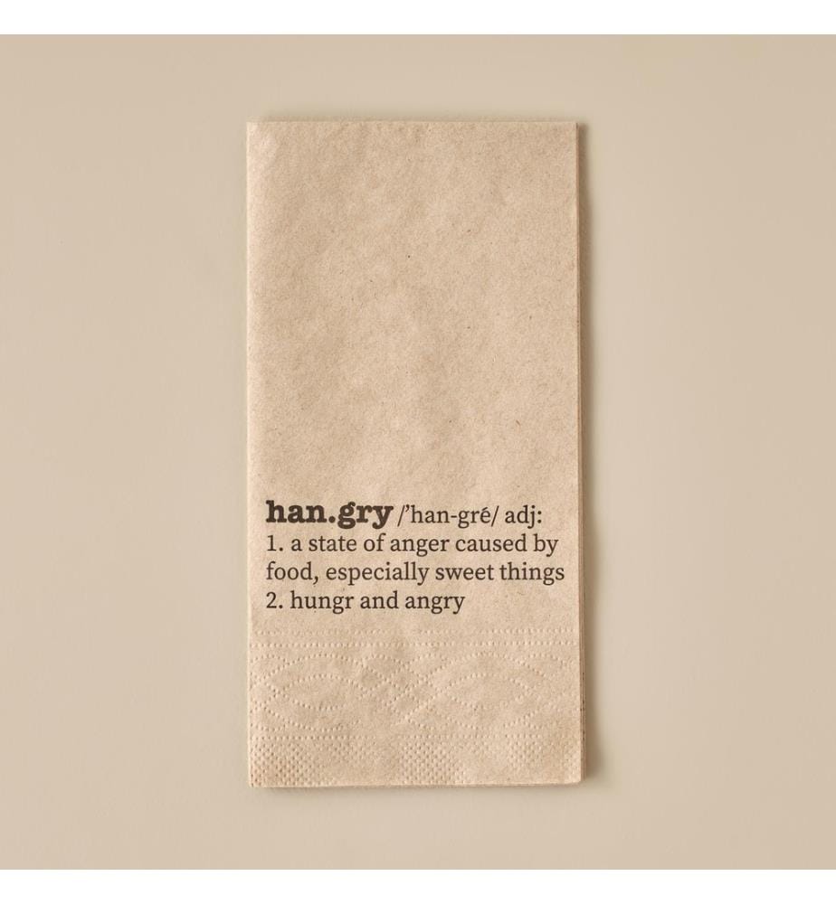 Serviettes en papier Hangry 25 pièces 33x33 cm - Marron