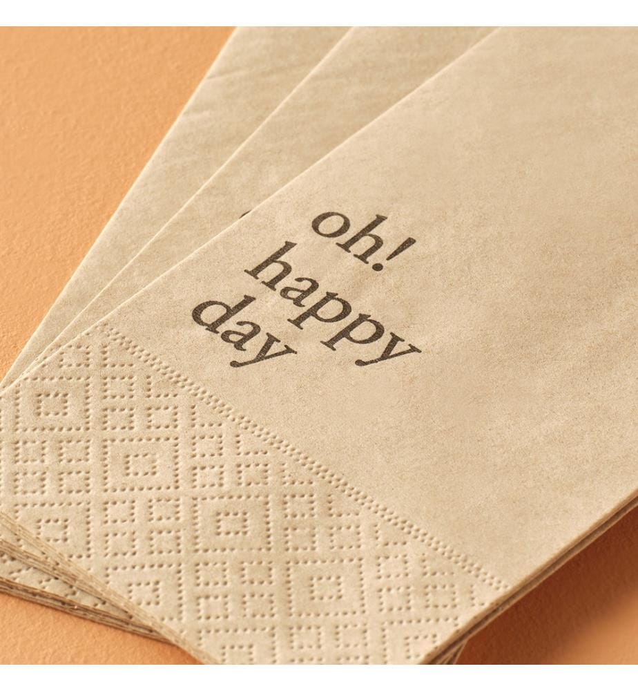 Serviettes en papier Oh Happy Day 25 pièces 33x33 cm - Blanc
