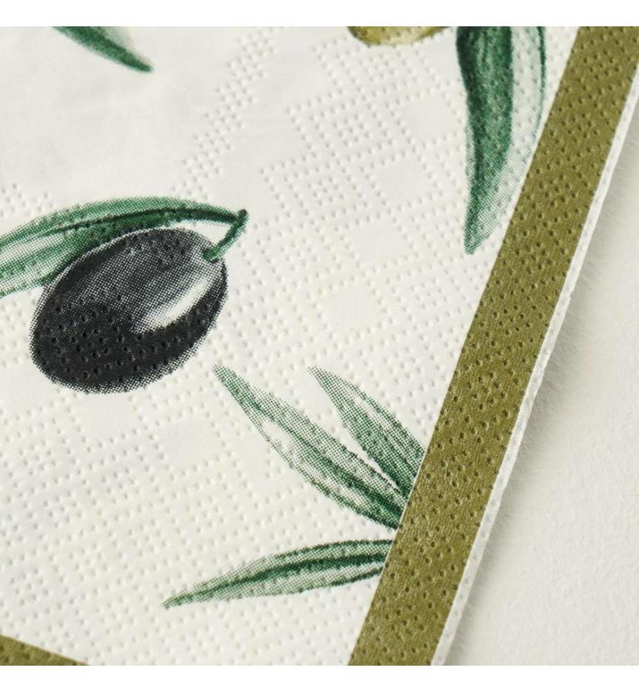 20er-Set Papierservietten Olive - Mehrfarbig