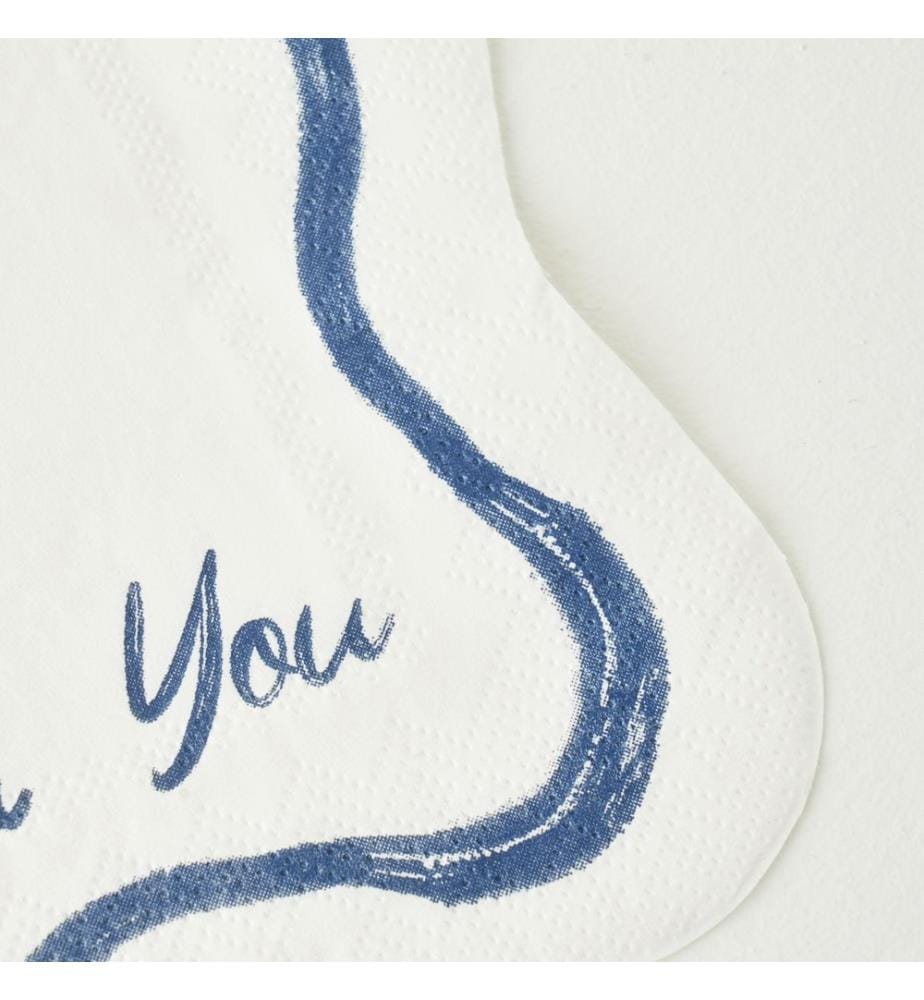 Set de serviettes Marine 20 pièces 31,6x31,6 cm - Blanc