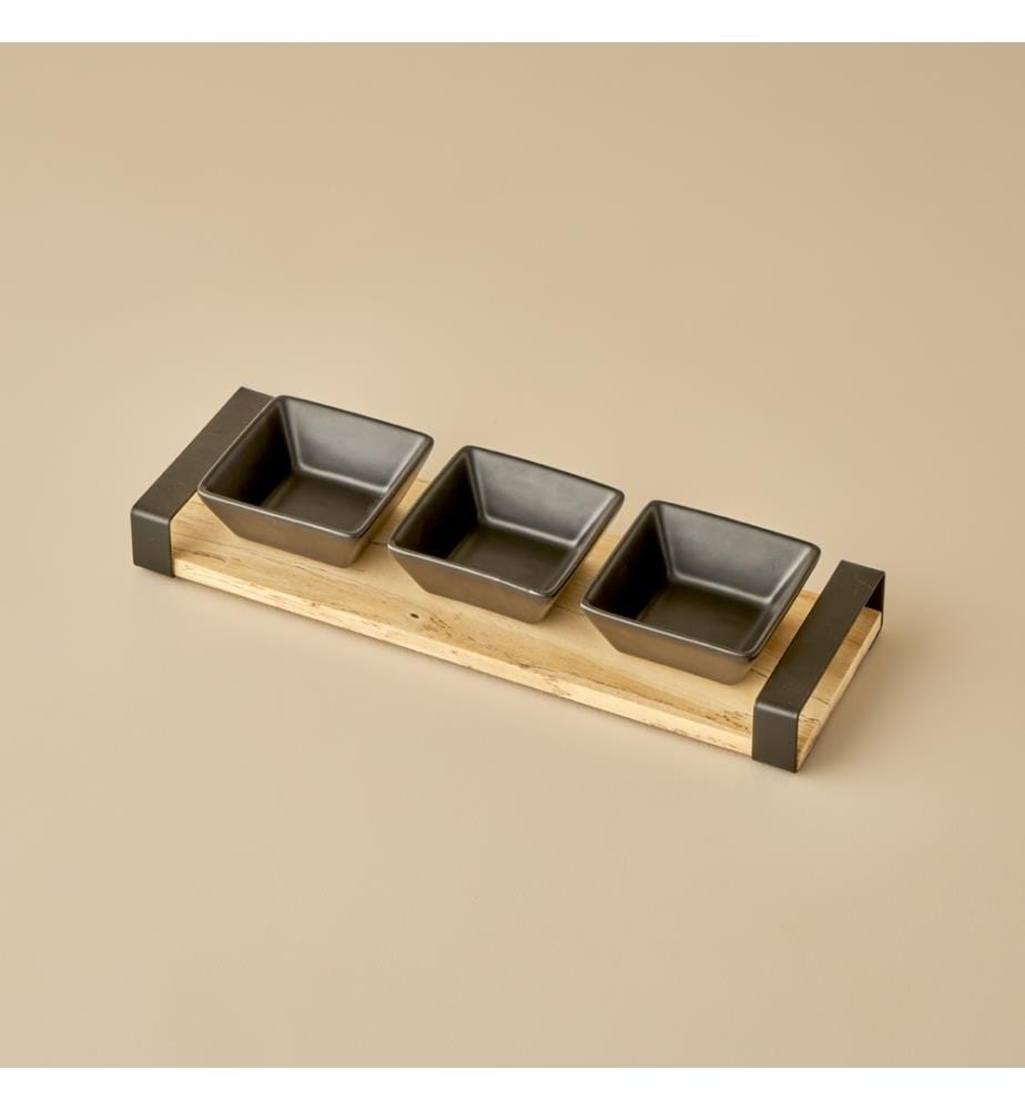 Set de bols Astra 3 pièces 32x10 cm - Noir