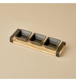 Set de bols Astra 3 pièces 32x10 cm - Noir