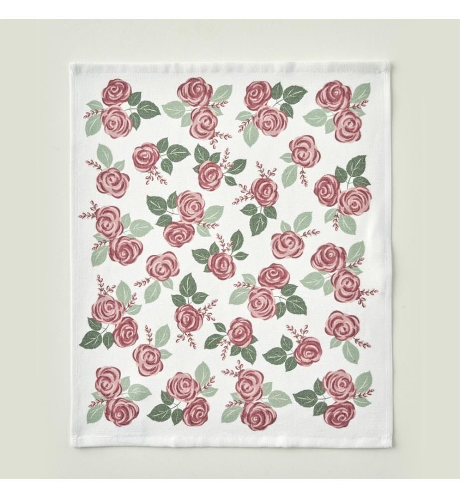 Chiffon de séchage à motif de roses (lot de 2) - Crème