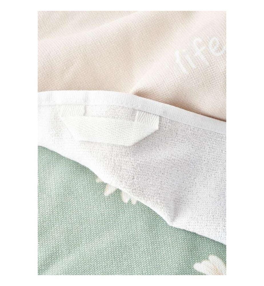 Lot de 2 chiffons Daisy - Beige et Vert