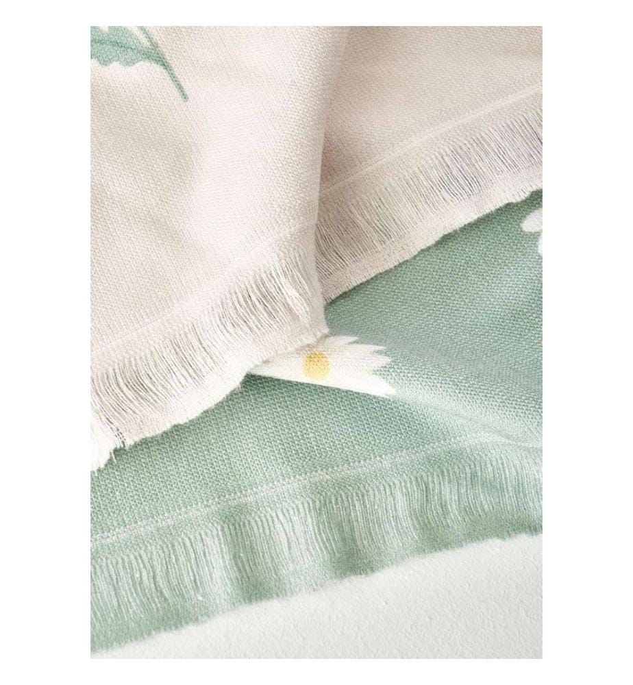 Lot de 2 chiffons Daisy - Beige et Vert
