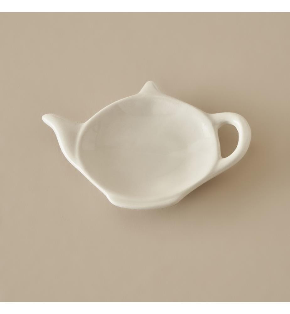 Assiette à sachet de thé Sun 12x9 cm - Blanc