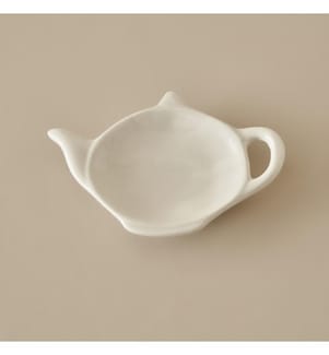 Assiette à sachet de thé Sun 12x9 cm - Blanc