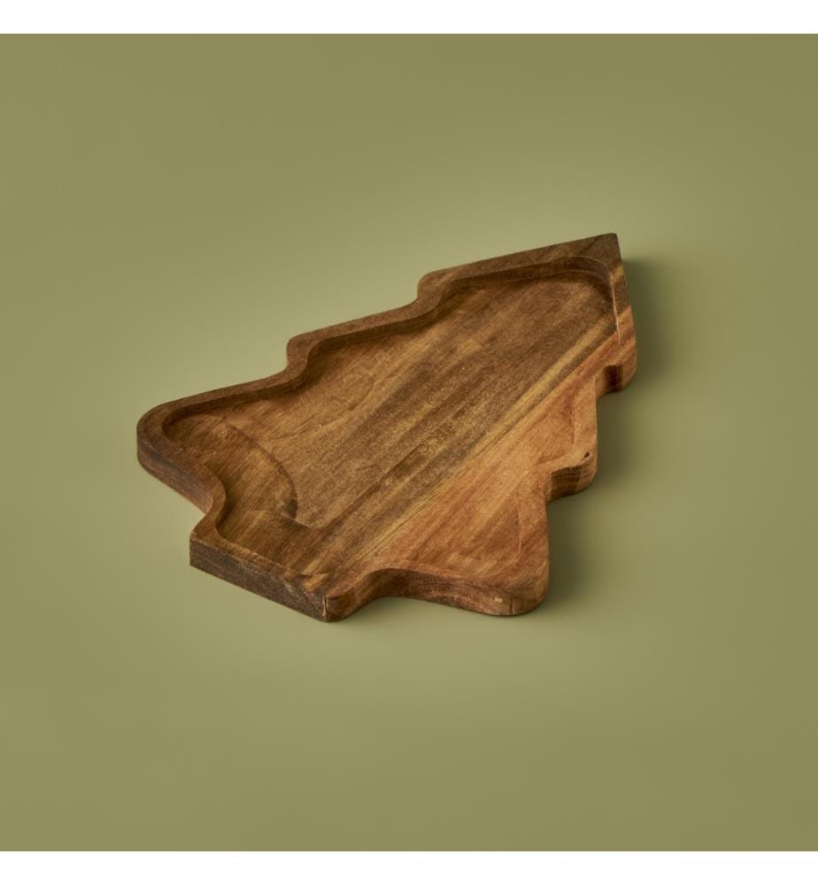 Assiette de service en forme d'arbre 28,5x20 cm - Naturel