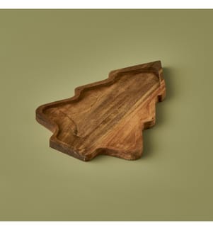 Assiette de service en forme d'arbre 28,5x20 cm - Naturel